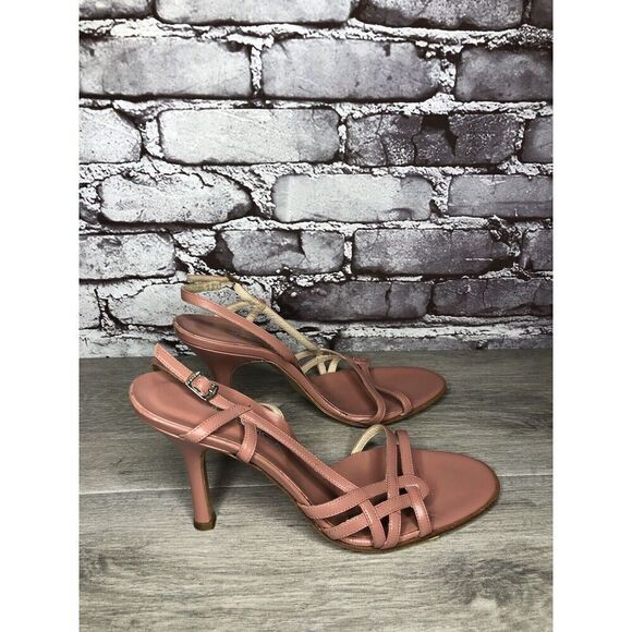 VIA SPIGA Pink Leather Ankle Strap Stiletto Heels Sandals Women Sz 9N US/39.5EU - Picture 4 of 16